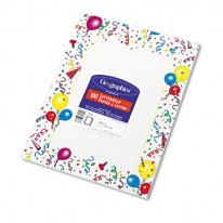 DESIGN PAPER, 24 LBS., PARTY, 8-1/2 X 11, WHITE, 100/PACK