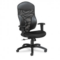 TYE MESH MANAGEMENT SERIES HIGH-BACK SWIVEL/TILT CHAIR, BLACK