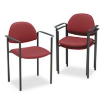 COMET SERIES STACKING ARM CHAIR, BURGUNDY OLEFIN FABRIC, 3/CARTON