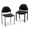 COMET SERIES ARMLESS STACKING CHAIR, BLACK OLEFIN FABRIC, 3/CARTON