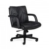 SERIES LEATHER LOW-BACK SWIVEL/TILT CHAIR W/ARMS, BLACK