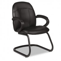 TAMIRI SERIES ARMCHAIR, 25 X 26-1/2 X 37, BLACK LEATHER AND FRAME