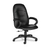 TAMIRI SERIES HIGH-BACK TILT CHAIR, 25 X 27 X 45, BLACK LEATHER, BLACK FRAME