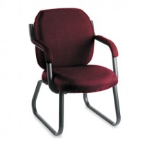 COMMERCE SERIES GUEST ARM CHAIR, SLED BASE, RHAPSODY BURGUNDY FABRIC