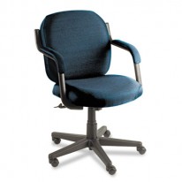 COMMERCE SERIES LOW-BACK SWIVEL/TILT CHAIR, OCEAN BLUE FABRIC