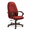 ENTERPRISE HIGH-BACK TILT CHAIR, 26-1/2 X 27 X 47-1/2H, BURGUNDY/TIGER MAHOGANY