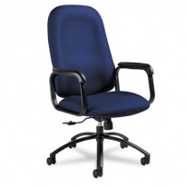 MAX SERIES HIGH-BACK PNEUMATIC TILT CHAIR, MIDNIGHT BLUE FABRIC, BLACK FRAME