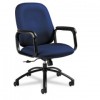 MAX SERIES MID-BACK PNEUMATIC TILT CHAIR, MIDNIGHT BLUE FABRIC, BLACK FRAME