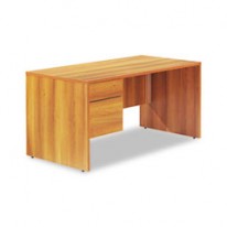 GENOA SERIES LEFT PEDESTAL DESK, 60W X 30D X 29H, AVANT HONEY