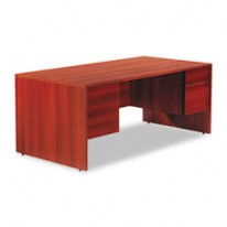 GENOA SERIES DOUBLE PEDESTAL DESK, 72W X 36D X 29H, AVANT CHERRY