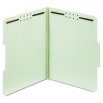 FOLDERS, TWO INCH EXPANSION, TWO FASTENERS, 1/3 CUT, LETTER, GREEN, 25/BOX