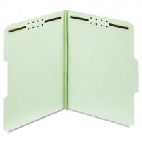 FOLDERS, THREE INCH EXPANSION, TWO FASTENERS, 1/3 CUT, LETTER, GREEN, 25/BOX