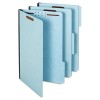 FOLDERS, TWO INCH EXPANSION, TWO FASTENERS, 1/3 CUT, LEGAL, LIGHT BLUE, 25/BOX
