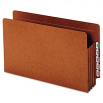 HEAVY-DUTY EXPANDING FILE POCKET, END TAB, 3 1/2 INCH, LEGAL, BROWN, 10/BOX