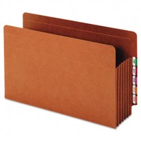 HEAVY-DUTY EXPANDING FILE POCKET, END TAB, 5 1/4 INCH, LEGAL, BROWN, 10/BOX