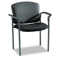 PAGODA 4070 SERIES STACKING ARM CHAIRS, BLACK VINYL, 2/CARTON