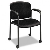 TIEMPO GUEST ARM CHAIR WITH CASTERS, BLACK