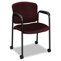 TIEMPO GUEST ARM CHAIR WITH CASTERS, WINE