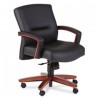5000 SERIES PARK AVENUE MANAGERIAL MID-BACK CHAIR, HENNA CHERRY/BLACK LEATHER