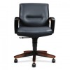 5000 SERIES PARK AVENUE MANAGERIAL MID-BACK CHAIR, MAHOGANY/BLACK LEATHER