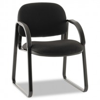 SENSIBLE SEATING GUEST ARM CHAIR, TECTONIC FABRIC, BLACK