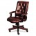 6540 SERIES EXECUTIVE HIGH-BACK SWIVEL CHAIR, MAHOGANY/OXBLOOD VINYL UPHOLSTERY