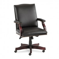 JACKSON 6570 SERIES EXECUTIVE MID-BACK SWIVEL/TILT CHAIR, BLACK LEATHER