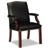 JACKSON 6570 SERIES CREST-BACK GUEST CHAIR, MAHOGANY/BLACK LEATHER