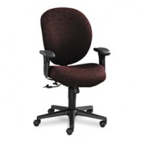 UNANIMOUS MID-BACK TASK CHAIR, CLARET BURGUNDY FABRIC