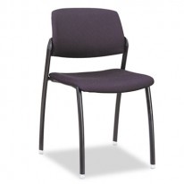 F3 SERIES ARMLESS GUEST CHAIR, BLACK UPHOLSTERY