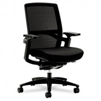 F3 SERIES ILIRA STRETCH-BACK WORK CHAIR, BLACK, BLACK UPHOLSTERY