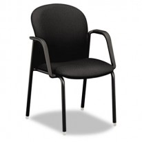 MIRUS SERIES GUEST CHAIR WITH ARMS, BLACK FABRIC UPHOLSTERY