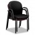 MIRUS SERIES GUEST CHAIR WITH ARMS, BLACK FABRIC UPHOLSTERY