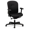 MIRUS SERIES LOW-BACK SYNCHRO-TILT CHAIR, BLACK FABRIC UPHOLSTERY