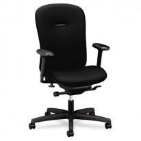 MIRUS SERIES MID-BACK SYNCHRO-TILT CHAIR, BLACK FABRIC UPHOLSTERY