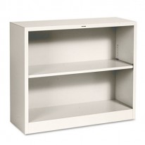 METAL BOOKCASE, 2 SHELVES, 34-1/2W X 12-5/8D X 29H, PUTTY