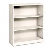 METAL BOOKCASE, 3 SHELVES, 34-1/2W X 12-5/8D X 41H, PUTTY