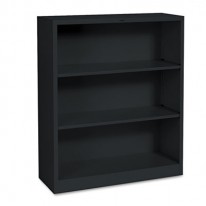 METAL BOOKCASE, 3 SHELVES, 34-1/2W X 12-5/8D X 41H, BLACK