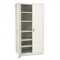 ASSEMBLED STORAGE CABINET, 36W X 24 1/4D X 71 3/4H, PUTTY