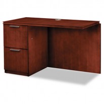 ARRIVE LEFT RETURN FOR RIGHT PEDESTAL DESK, 48W X 24D X 29-1/2H, HENNA CHERRY