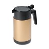 POLY LINED CARAFE, WIDE MOUTH W/SNAP-OFF LID, 40 OZ., CAPACITY, BLACK/GOLD