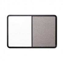 INGENUITY COMBO DRY ERASE/FABRIC BOARD, RESIN FRAME, 36 X 24, BLACK FRAME