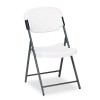 ROUGH N READY RESIN FOLDING CHAIR, STEEL FRAME, PLATINUM