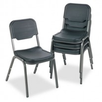 ROUGH N READY ORIGINAL STACK CHAIR, RESIN, BLACK, 4/CARTON