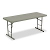 INDESTRUCTABLE TOO ADJ HGT RESIN FOLDING TABLE, 72W X 30D X 25-35H, CHARCOAL