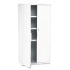 OFFICEWORKS RESIN STORAGE CABINET, 33W X 18D X 66H, PLATINUM