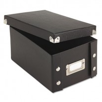 SNAP 'N STORE COLLAPSIBLE INDEX CARD FILE BOX HOLDS 1,100 4 X 6 CARDS, BLACK