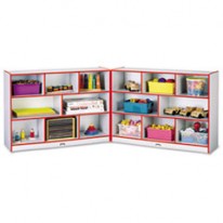 RAINBOW ACCENTS FOLD-N-LOCK STORAGE UNIT, 48W X 15D X 35-1/2H, RED