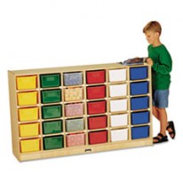 TRAY MOBILE STORAGE, 57W X 15D X 35-1/2H, BIRCH/ASSORTED