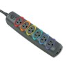 SMARTSOCKETS COLOR-CODED STRIP SURGE PROTECTOR, 6 OUTLETS, 8FT CRD